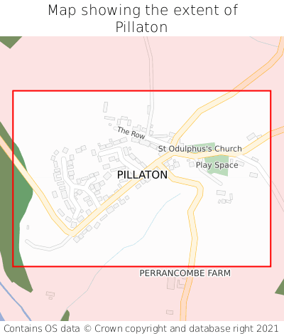 Map showing extent of Pillaton as bounding box