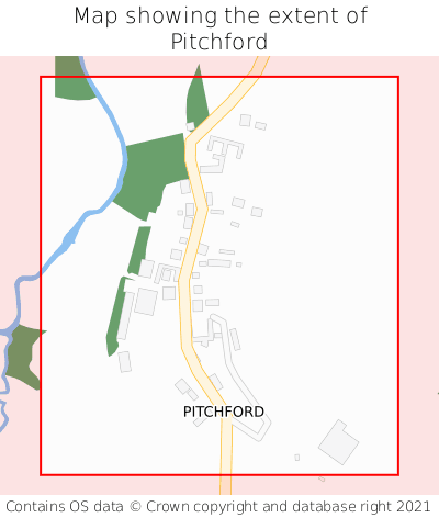 Map showing extent of Pitchford as bounding box