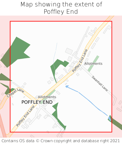 Map showing extent of Poffley End as bounding box