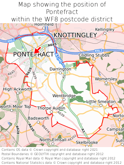 Pontefract Map Position In Wf8 000001 