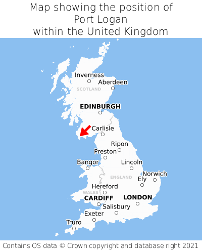 Map showing location of Port Logan within the UK