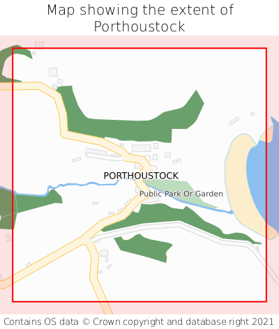 Map showing extent of Porthoustock as bounding box