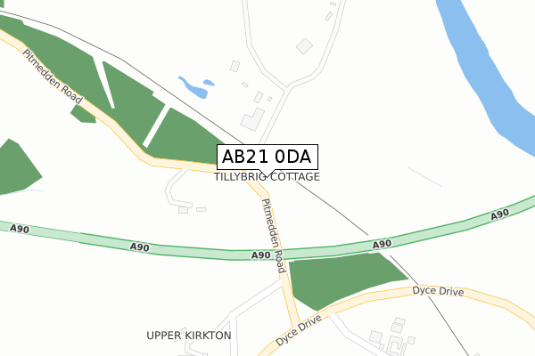 AB21 0DA map - large scale - OS Open Zoomstack (Ordnance Survey)