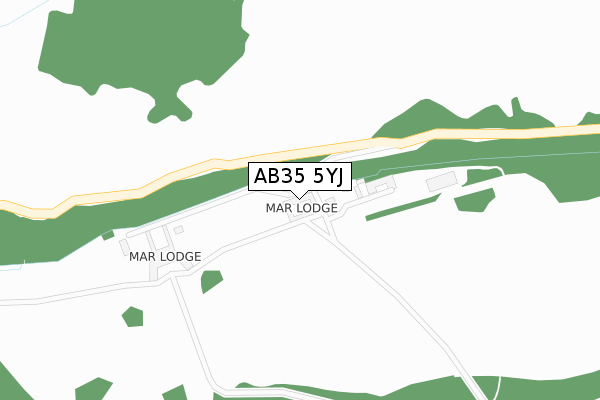 AB35 5YJ map - large scale - OS Open Zoomstack (Ordnance Survey)