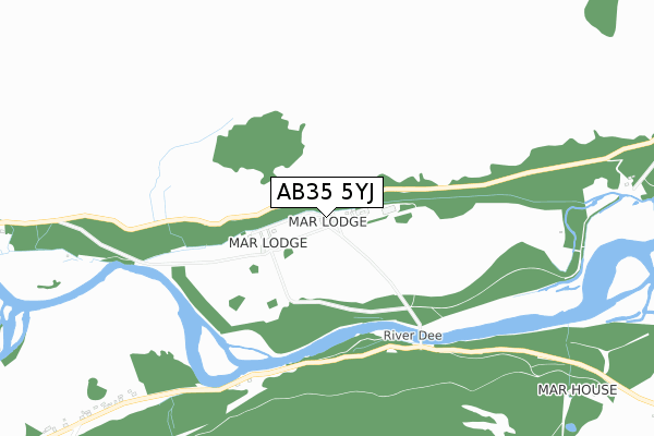 AB35 5YJ map - small scale - OS Open Zoomstack (Ordnance Survey)