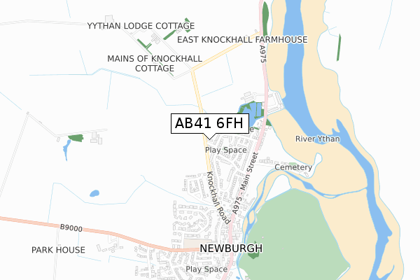 AB41 6FH map - small scale - OS Open Zoomstack (Ordnance Survey)