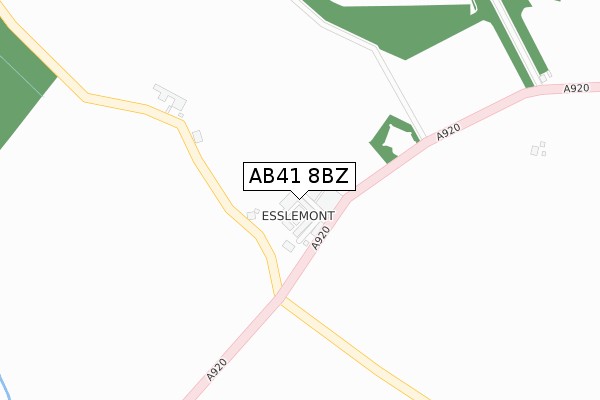 AB41 8BZ map - large scale - OS Open Zoomstack (Ordnance Survey)