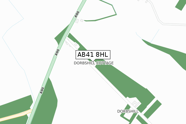 AB41 8HL map - large scale - OS Open Zoomstack (Ordnance Survey)