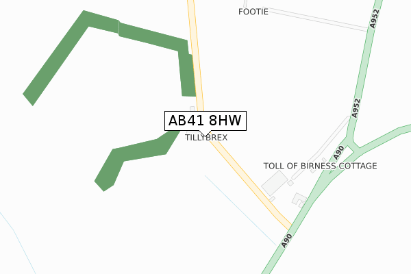 AB41 8HW map - large scale - OS Open Zoomstack (Ordnance Survey)