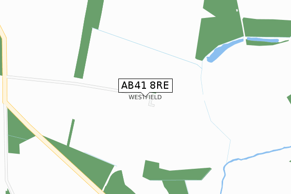 AB41 8RE map - large scale - OS Open Zoomstack (Ordnance Survey)