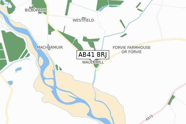 AB41 8RJ map - small scale - OS Open Zoomstack (Ordnance Survey)