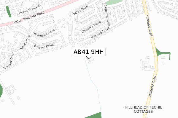 AB41 9HH map - large scale - OS Open Zoomstack (Ordnance Survey)