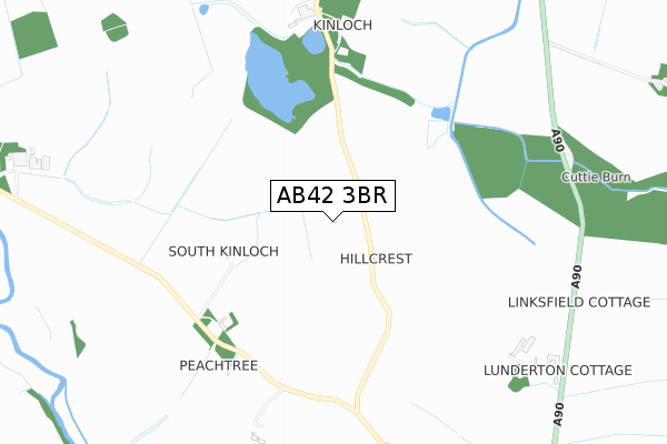 AB42 3BR map - small scale - OS Open Zoomstack (Ordnance Survey)