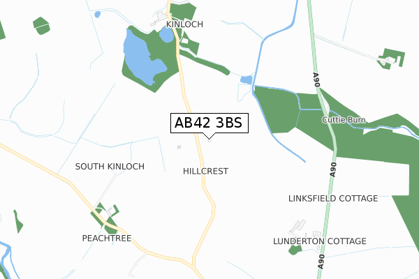 AB42 3BS map - small scale - OS Open Zoomstack (Ordnance Survey)