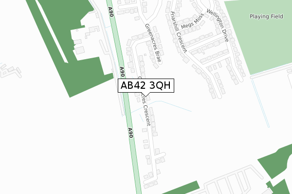 AB42 3QH map - large scale - OS Open Zoomstack (Ordnance Survey)