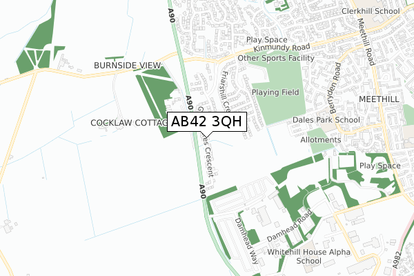 AB42 3QH map - small scale - OS Open Zoomstack (Ordnance Survey)