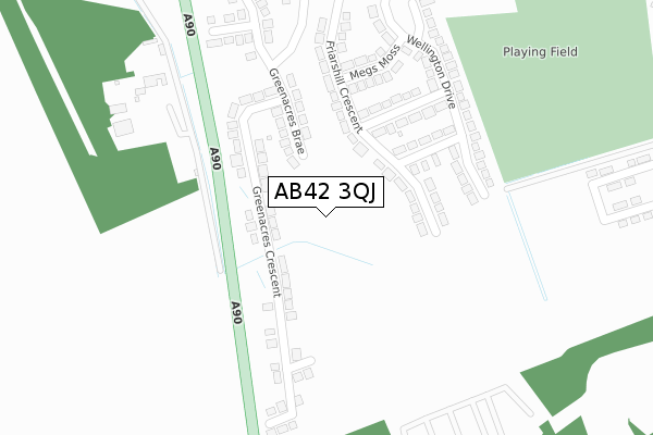 AB42 3QJ map - large scale - OS Open Zoomstack (Ordnance Survey)