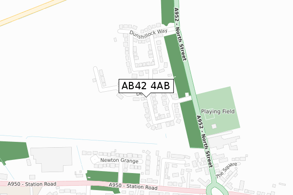 AB42 4AB map - large scale - OS Open Zoomstack (Ordnance Survey)