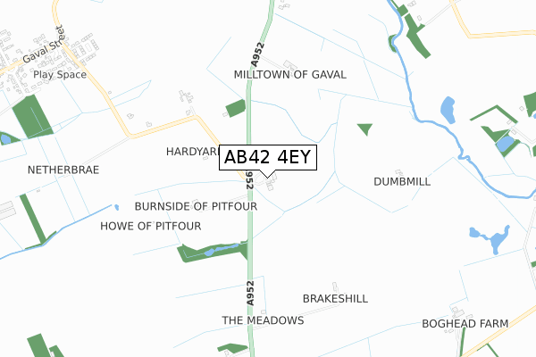 AB42 4EY map - small scale - OS Open Zoomstack (Ordnance Survey)