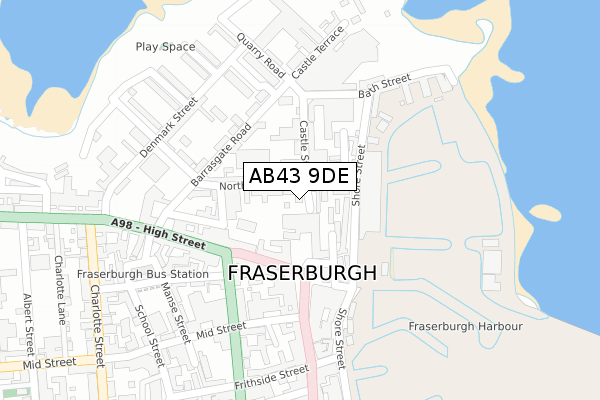 AB43 9DE map - large scale - OS Open Zoomstack (Ordnance Survey)