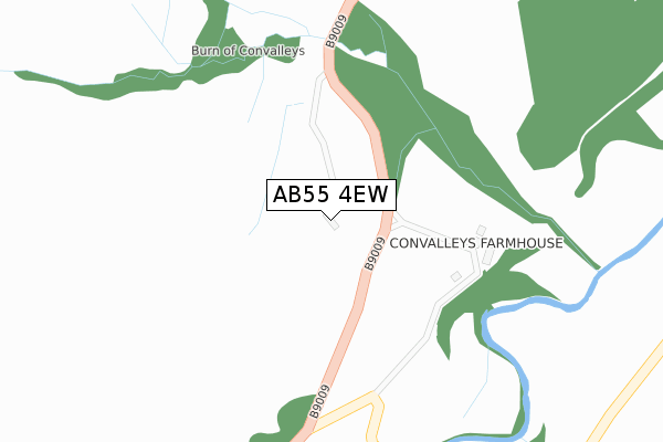 AB55 4EW map - large scale - OS Open Zoomstack (Ordnance Survey)