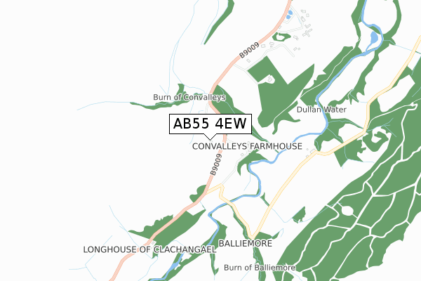 AB55 4EW map - small scale - OS Open Zoomstack (Ordnance Survey)