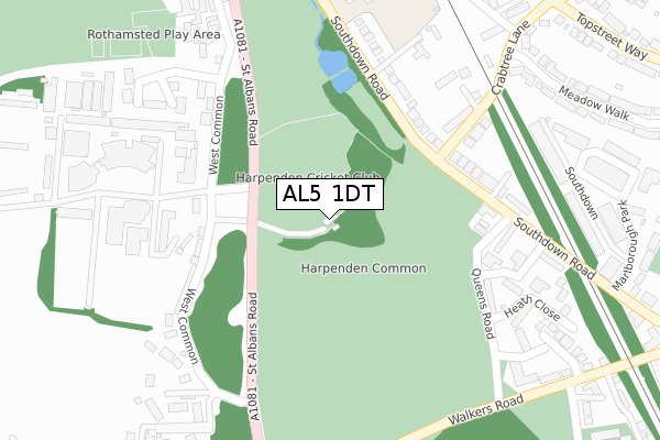 AL5 1DT map - large scale - OS Open Zoomstack (Ordnance Survey)