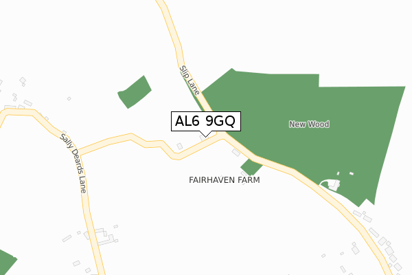 AL6 9GQ map - large scale - OS Open Zoomstack (Ordnance Survey)