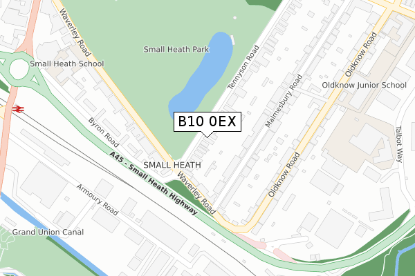 B10 0EX map - large scale - OS Open Zoomstack (Ordnance Survey)