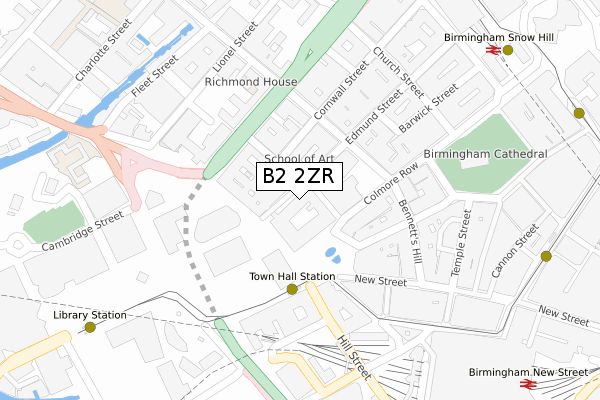 B2 2ZR map - large scale - OS Open Zoomstack (Ordnance Survey)