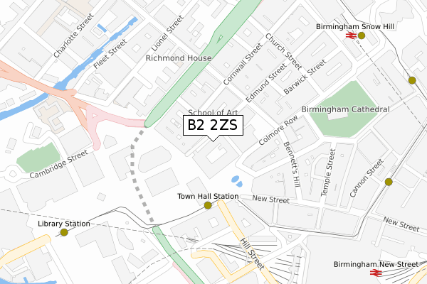 B2 2ZS map - large scale - OS Open Zoomstack (Ordnance Survey)