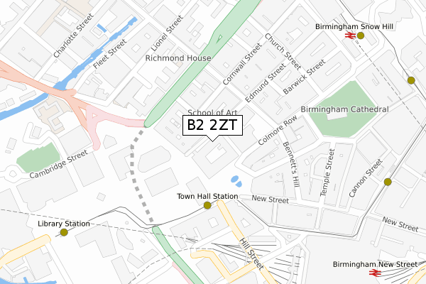 B2 2ZT map - large scale - OS Open Zoomstack (Ordnance Survey)