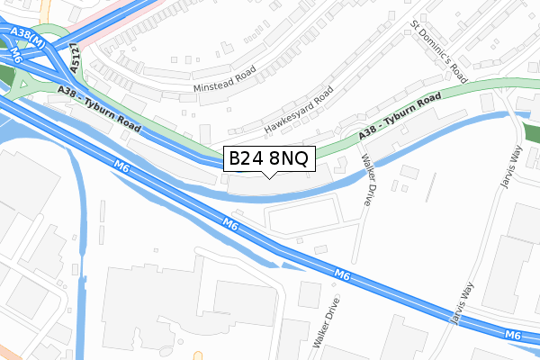 B24 8NQ map - large scale - OS Open Zoomstack (Ordnance Survey)