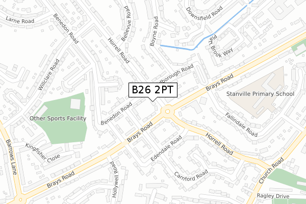 B26 2PT map - large scale - OS Open Zoomstack (Ordnance Survey)