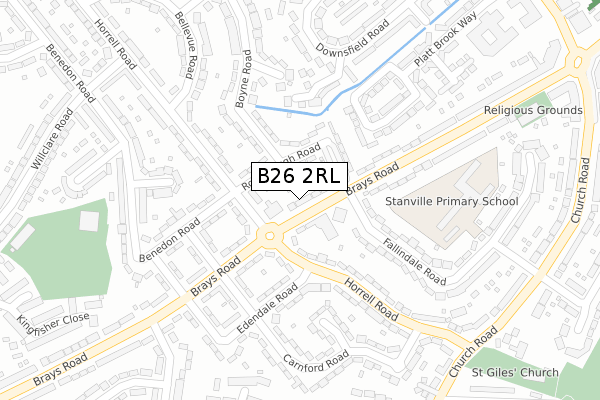 B26 2RL map - large scale - OS Open Zoomstack (Ordnance Survey)