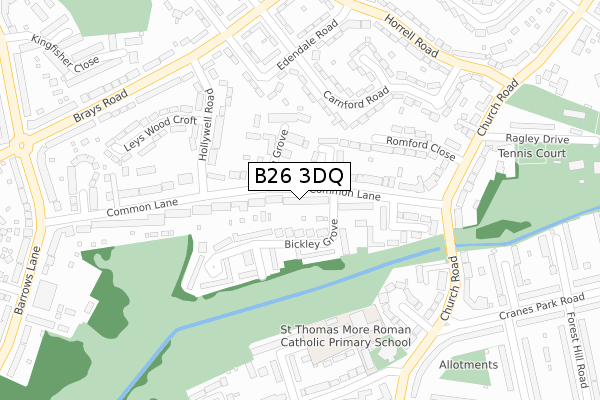 B26 3DQ map - large scale - OS Open Zoomstack (Ordnance Survey)