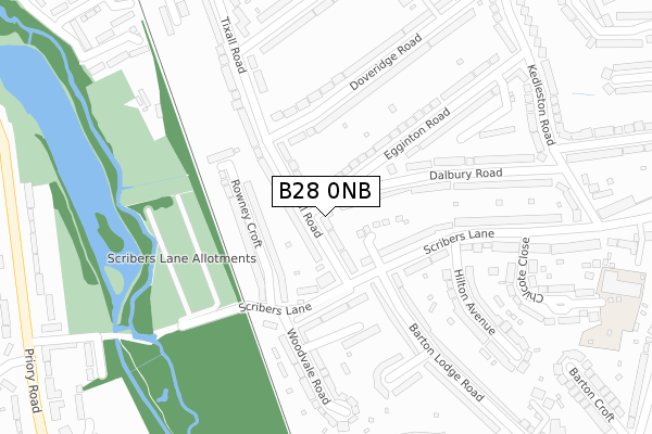 B28 0NB map - large scale - OS Open Zoomstack (Ordnance Survey)