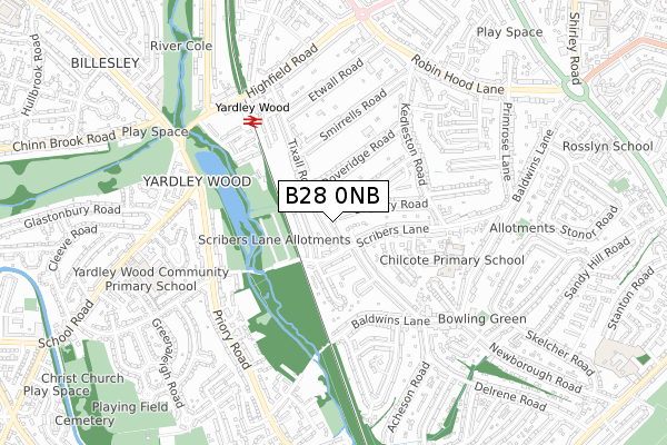 B28 0NB map - small scale - OS Open Zoomstack (Ordnance Survey)