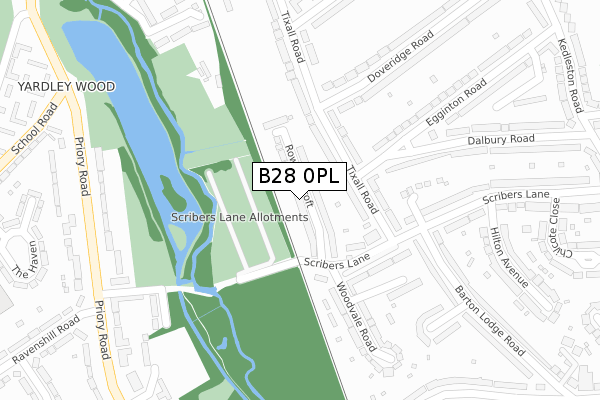 B28 0PL map - large scale - OS Open Zoomstack (Ordnance Survey)