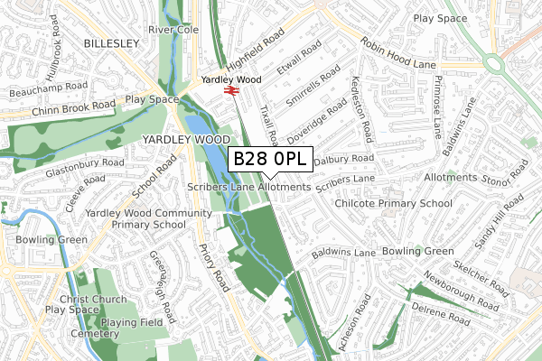 B28 0PL map - small scale - OS Open Zoomstack (Ordnance Survey)