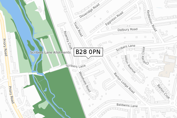 B28 0PN map - large scale - OS Open Zoomstack (Ordnance Survey)