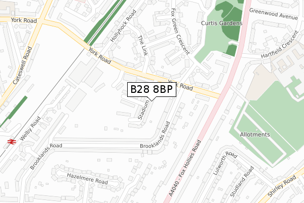 B28 8BP map - large scale - OS Open Zoomstack (Ordnance Survey)