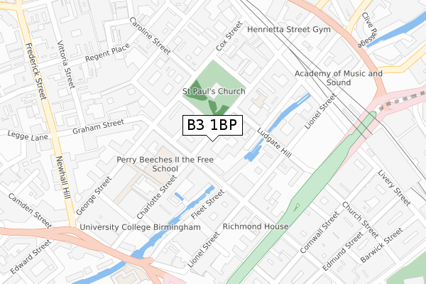 B3 1BP map - large scale - OS Open Zoomstack (Ordnance Survey)