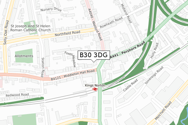 B30 3DG map - large scale - OS Open Zoomstack (Ordnance Survey)