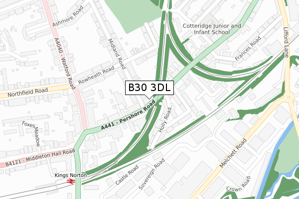 B30 3DL map - large scale - OS Open Zoomstack (Ordnance Survey)