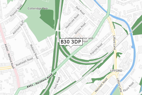 B30 3DP map - large scale - OS Open Zoomstack (Ordnance Survey)