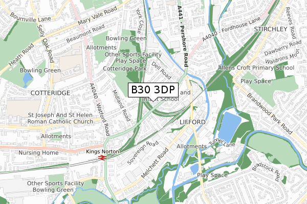 B30 3DP map - small scale - OS Open Zoomstack (Ordnance Survey)