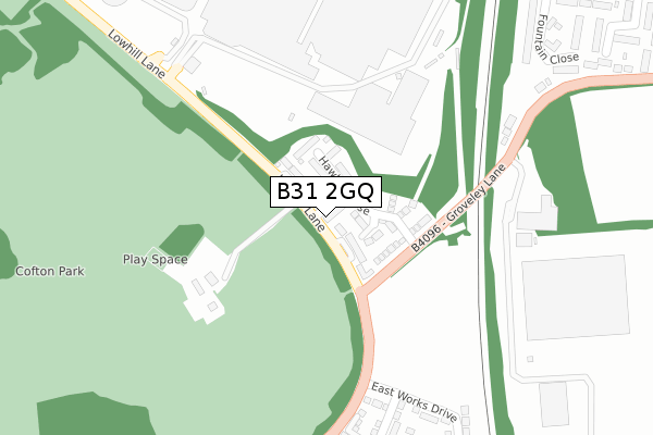 B31 2GQ map - large scale - OS Open Zoomstack (Ordnance Survey)