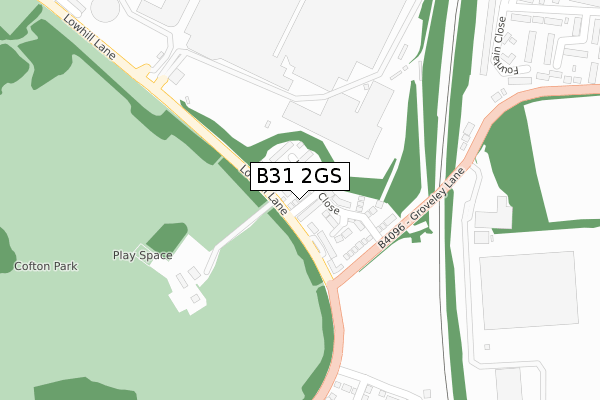 B31 2GS map - large scale - OS Open Zoomstack (Ordnance Survey)