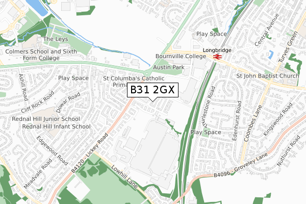 B31 2GX map - small scale - OS Open Zoomstack (Ordnance Survey)